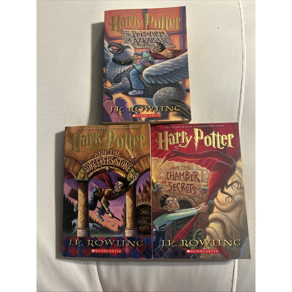 Harry Potter Books 1-3-J. K. Rowling Sorcerer's Stone, Chamber Secrets, Prisoner